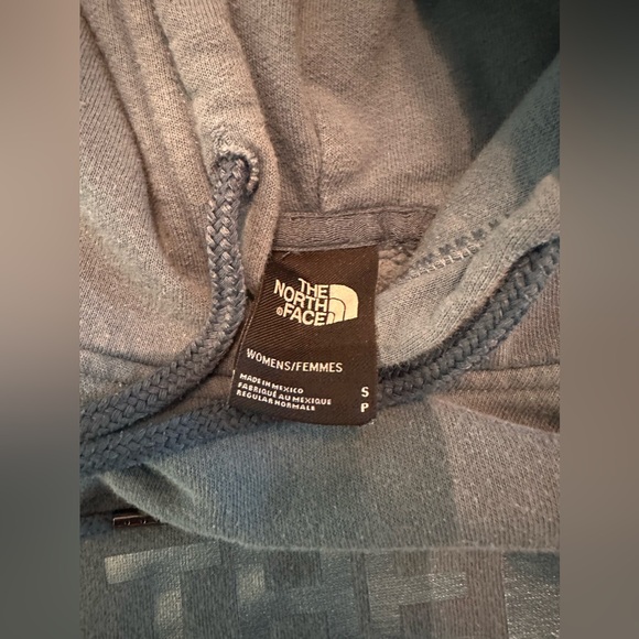 The North Face Sweatshirt Hoodie Women's S Long Sleeve Graphic Logo Pocket Blue - Picture 2 of 9